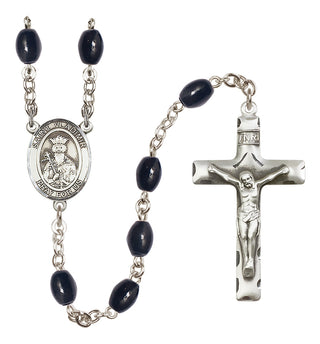 Silver-Plated 8x6mm Saint Vladimir  Engraved Catholic Rosaries