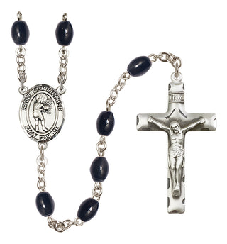 Silver-Plated 8x6mm Saint Christopher/Basketball-Women Rosary