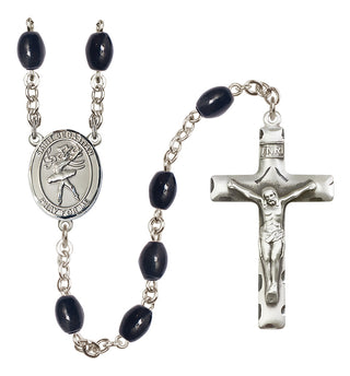Silver-Plated 8x6mm Saint Sebastian / Dance Rosary