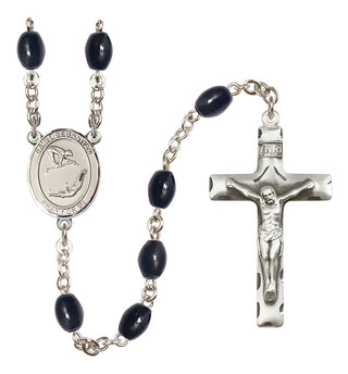 Silver-Plated 8x6mm Saint Sebastian/Gymnastics Rosary