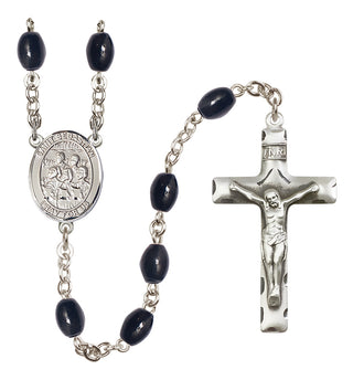 Silver-Plated 8x6mm Saint Sebastian / Choir Rosary