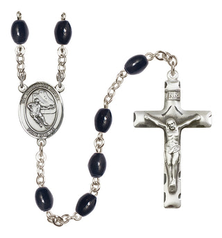 Silver-Plated 8x6mm Guardian Angel/Hockey Rosary