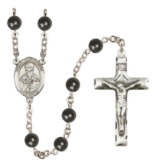 Silver Plated 7mm Black Saint Alexander Sauli Rosary