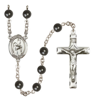 Silver-Plated 7mm Saint Bernadette  Engraved Catholic Rosaries