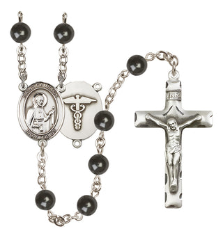 Silver-Plated 7mm Saint Camillus of Lellis / Nurse Rosary