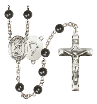 Silver-Plated 6mm Saint Christopher / Paratrooper Rosary