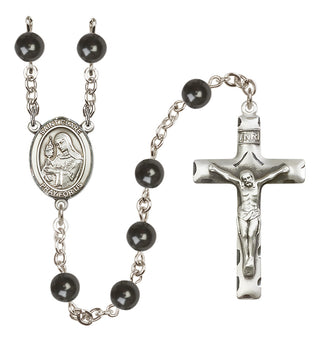 Silver-Plated 7mm Saint Clare of Assisi  Engraved Catholic Rosaries