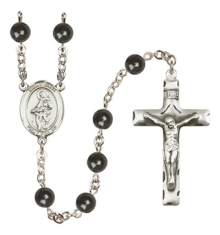 Silver Plated 7mm Black Saint Jane of Valois Rosary