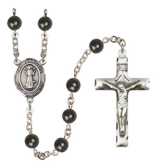 Silver-Plated 7mm San Francis  Engraved Catholic Rosaries