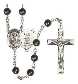 Silver-Plated 7mm Saint George / Air Force Rosary