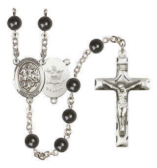 Silver-Plated 7mm Saint George / Army Rosary
