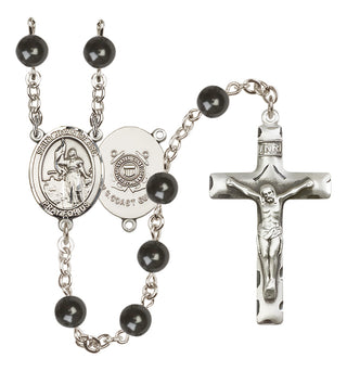 Silver-Plated 7mm Saint Joan of Arc /Coast Guard Rosary