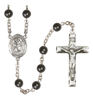 Silver-Plated 7mm Saint John the Baptist  Engraved Catholic Rosaries