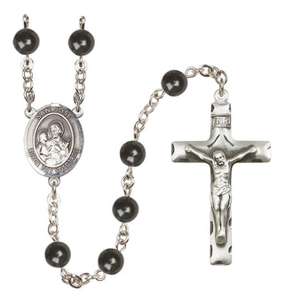 Silver Plated 7mm Black San Jose Rosary