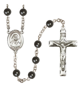 Silver-Plated 7mm Saint Louise de Marillac  Engraved Catholic Rosaries