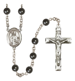 Silver-Plated 7mm Saint Kilian  Engraved Catholic Rosaries