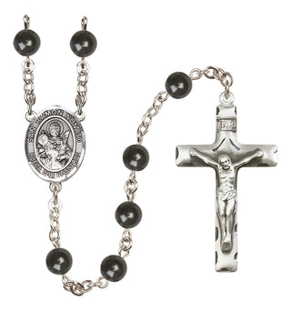 Silver Plated 7mm Black San Ramon Nonato Rosary