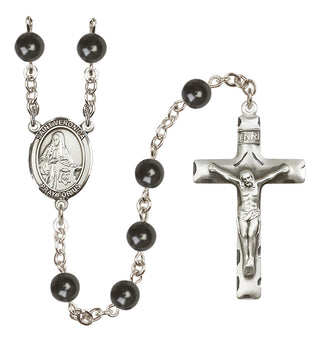 Silver Plated 7mm Black Saint Veronica Rosary