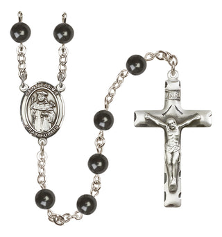 Silver-Plated 7mm Saint Casimir of Poland  Engraved Catholic Rosaries