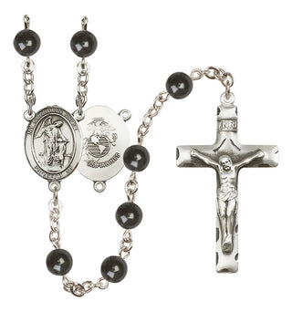 Silver-Plated 7mm Guardian Angel / Marine Corp Rosary
