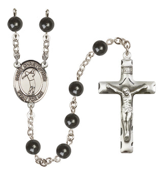 Silver-Plated 7mm Saint Christopher/Golf Rosary