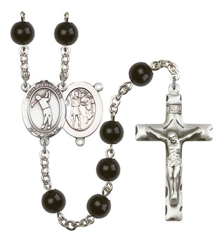 Saint Sebastian and Golf Rosary with Black Onyx Beads