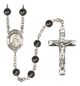 Silver-Plated 7mm Saint Sebastian/Basketball Rosary