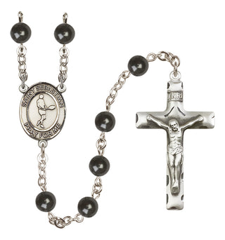 Silver-Plated 6mm Saint Sebastian/Tennis Rosary