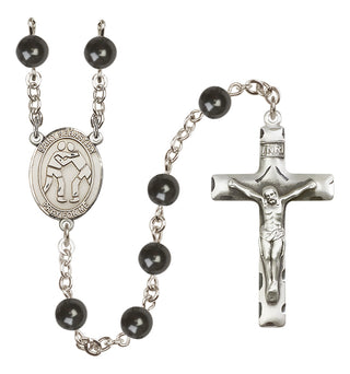 Silver-Plated 7mm Saint Sebastian/Wrestling Rosary