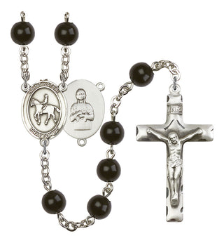 Saint Kateri and Equestrian Rosary with Black Onyx Beads