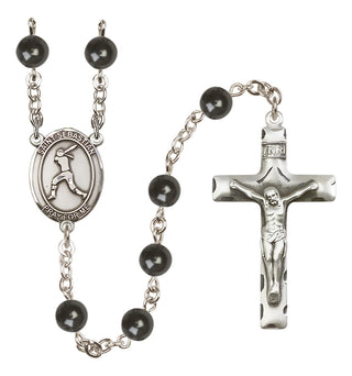 Silver-Plated 7mm Saint Sebastian / Softball Rosary