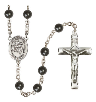Silver-Plated 7mm Saint Sebastian / Motorcycle Rosary