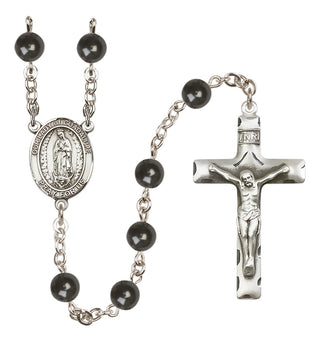 Silver-Plated 7mm Our Lady of Guadalupe  Engraved Catholic Rosaries