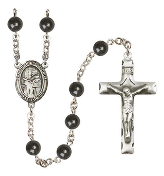 Silver-Plated 7mm San Juan de la Cruz  Engraved Catholic Rosaries