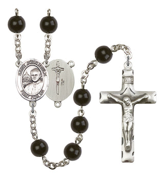 Saint John Paul II Rosary with Black Onyx Beads