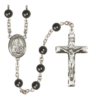 Silver Plated 7mm Black Our Lady of the Railroad Rosary