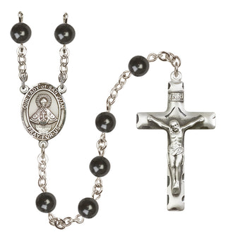 Silver-Plated 7mm Our Lady of San Juan  Engraved Catholic Rosaries