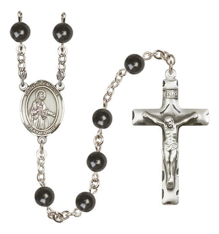 Silver-Plated 7mm Saint Remigius of Reims  Engraved Catholic Rosaries