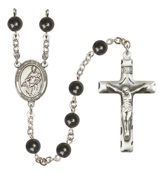 Silver-Plated 7mm Saint Thomas of Villanova  Engraved Catholic Rosaries