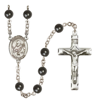 Silver-Plated 7mm Saint Meinrad of Einsiedeln  Engraved Catholic Rosaries