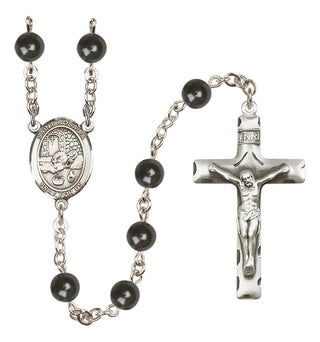 Silver Plated 7mm Black Saint Rosalia Rosary