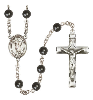 Silver-Plated 7mm Saint Paul of the Cross  Engraved Catholic Rosaries