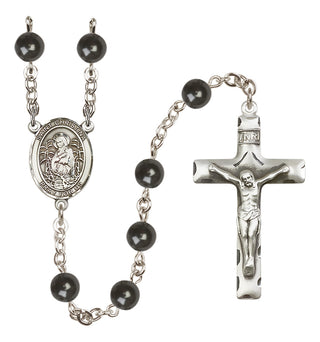 Silver-Plated 7mm Saint Christina the Astonishing  Engraved Catholic Rosaries
