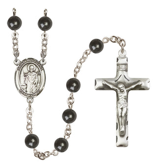 Silver Plated 7mm Black Saint Wolfgang Rosary
