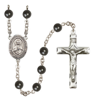 Silver-Plated 7mm Corazon Inmaculado de Maria  Engraved Catholic Rosaries