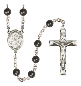 Silver-Plated 7mm Saint Frances of Rome  Engraved Catholic Rosaries