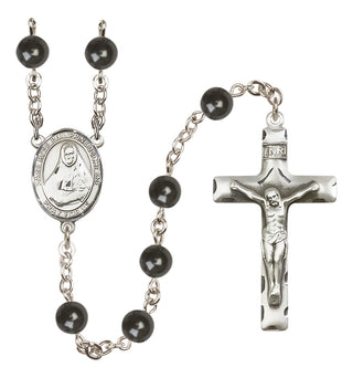 Silver-Plated 7mm Saint Rose Philippine Duchesne  Engraved Catholic Rosaries