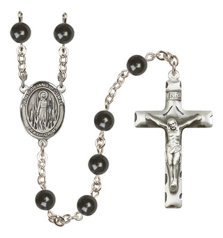 Silver-Plated 7mm Saint Juliana of Cumae  Engraved Catholic Rosaries