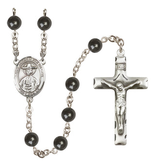 Silver-Plated 7mm Saint Andrew Kim Taegon  Engraved Catholic Rosaries