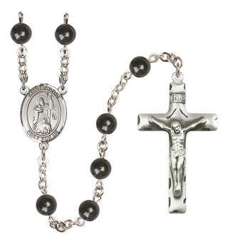 Silver-Plated 7mm Saint Drogo  Engraved Catholic Rosaries